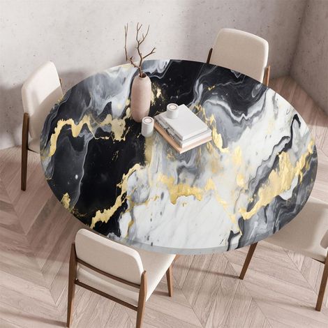 Housse de table élastique ronde lavable avec élastique pour table de jardin (70cm)