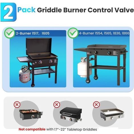 Lot de 2 vannes de régulation de brûleur pour plaque de cuisson, pièces de rechange pour gaz (1/5)