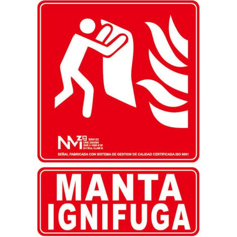 Señal de "Manta Apagafuegos" de 210 x 300 mm SEKURECO CLASE A (PVC 1 mm)