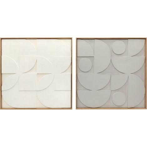 Décoration murale 3D lot de 2 géométrique moderne panneaux muraux salon chambre blanc