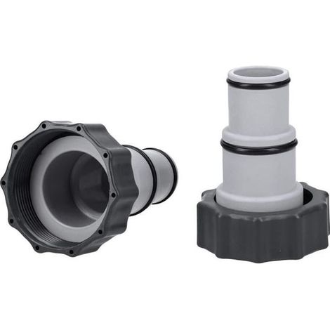 Set mit 2 A-Adaptern für Schwimmbecken 38 mm und 32 mm auf 5,1 cm Innengewinde Schlauchanschluss Ø 32–38 mm mit Sicherungsring (1/4)