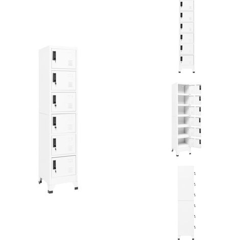 Armoire à casiers Blanc 38x40x180 cm Acier - Meuble De Rangement - Armoire À Casiers - Armoire Métallique - Rangement Scolaire - Rangement Bureau (1/5)