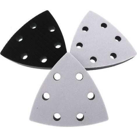 3-teiliges Set dreieckiger Ersatzschleifscheiben, 90 x 90 x 90 mm, 6-Loch-Schleifscheiben (Schwarz) (1/5)