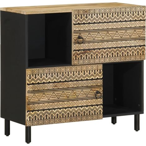 Sideboard 80x33,5x75 cm Raues Mangoholz