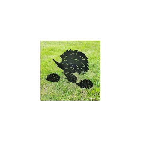 4 Piquets Métal Hérisson pour Jardin Décoration Extérieure Originale, Idéal pour Pelouse & Décoration de Jardin en Forme d'Animal