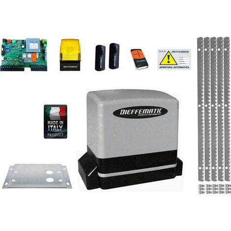 Kit Motore 900kg Scorrevole Automatico Con 5 Mt Cremagliera Ferro 230v Kv9