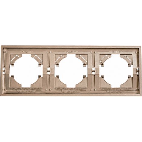 Plaque de finition 3 postes 80 × 221 mm Série Z Doré Soft Touch 3 gang frame 80 25 × 11 × 8 cm 240 g – Livraison gratuite