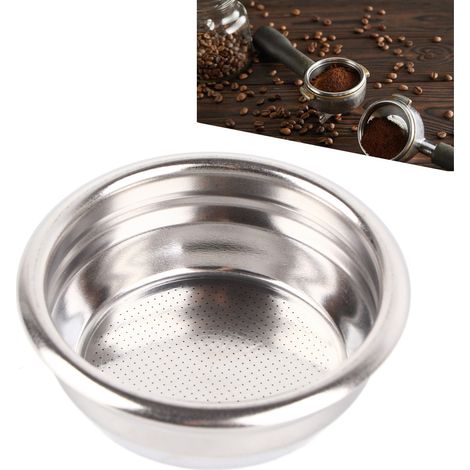 Portafiltro poroso de acero inoxidable de 18 g para cafeteras de 58 mm - 2 tazas (1/5)