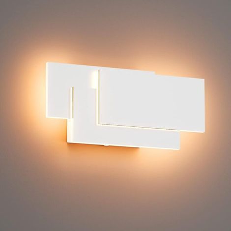 Aplique de pared, lámpara de pared de 12 W, iluminación de pared impermeable IP20, diseño moderno, dormitorio elegante, aplique de pasillo, blanco cálido, blanco [Clase de efi energética G] (1/2)