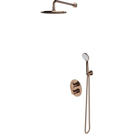 OMNIRES Y - Set doccia termostatico ad incasso, con corpo, diametro 25 cm, 5 getti, rame SYSYT05CP