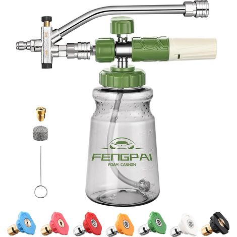 Dual connector accessory for pressure washer foam cannon,  7-inch pressure washer spray nozzle,  1/4" quick-connect dual-tip attachment for soap cannon (1/5)