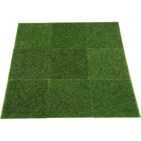 10 Tapis de Gazon Synthétique Herbe Artificielle Pelouse Décor Jardin Mini Paysage Ornement Maison (1/5)