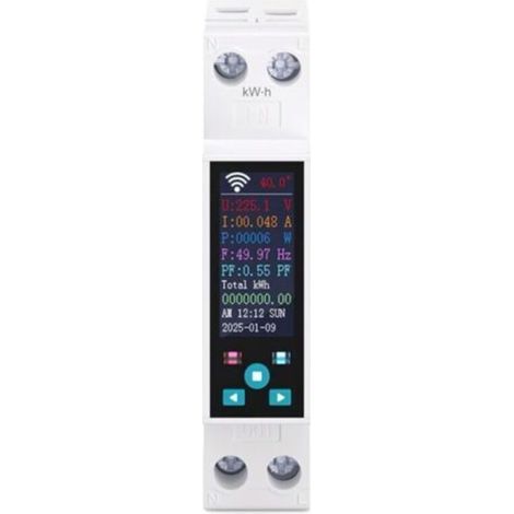 Pr Wifi Medidor Eléctrico Interruptor Carril Din, 1P+N/ 150a/ 230vac Conector Wifi Medidor De Energía Medidor Inteligente Interruptor Temporizador, Compatible con Alexa, Consumo De Medidor De Energía (1/4)