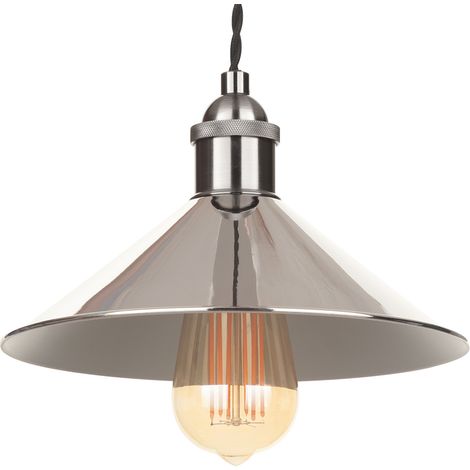 Litecraft Ciana Light Shade Small Fisherman Easy Fit Lampshade - Polished Nickel (1/5)