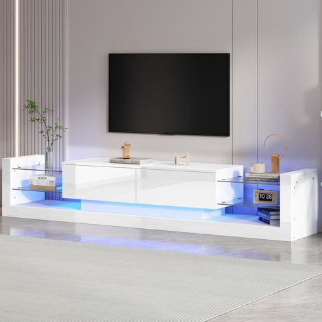 MEUBLIV mueble TV 181 cm blanco – LED integrada, almacenamiento moderno (1/5)
