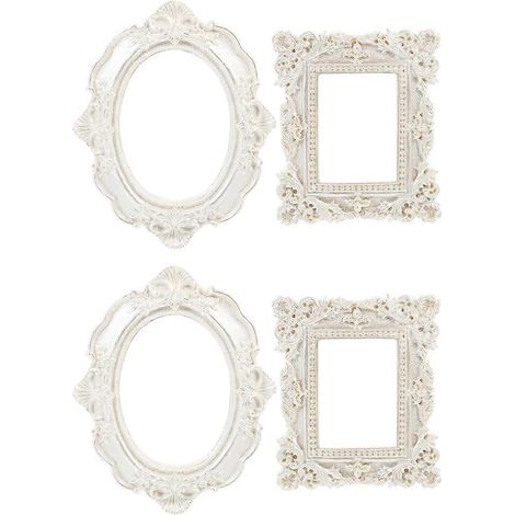 4 cadres photo professionnels et créatifs (blancs)-12X9.5X0.5CM-White (1/3)