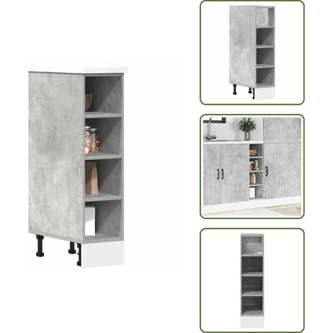 vidaXL Unterschrank Betongrau 20x44,5x81,5 cm Holzwerkstoff (1/5)