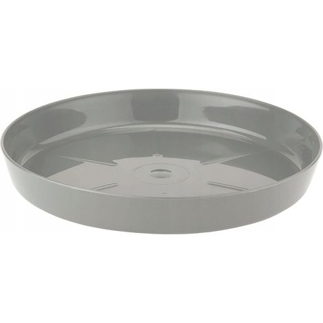Soucoupe grise pour pot de fleurs, 12,6 cm, en plastique