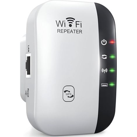 Amplificateur WiFi - Répéteur WiFi - Vitesse 300 Mbps - Bouton WPS - 2 modes de fonctionnement - Jusqu'à 10 utilisateurs (1/5)