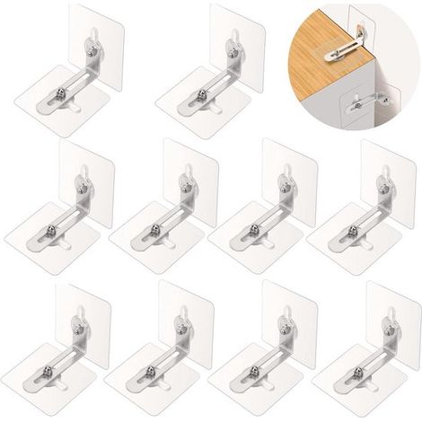 Lot de 10 supports antidérapants meubles – Auto-adhésifs – Anti-basculement – Bibliothèques, commodes – Sans perçage (1/5)