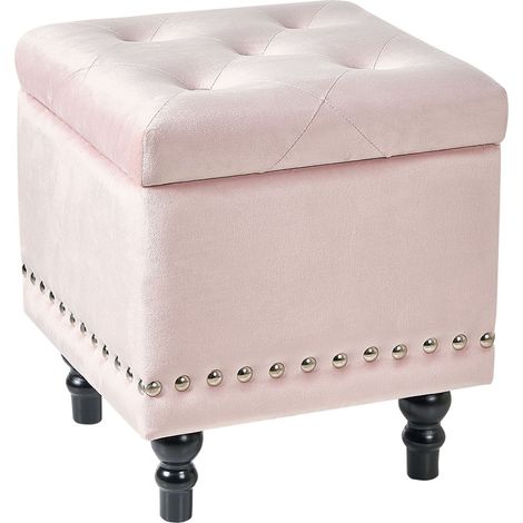 Storage Pouffe LORETTO Velvet Pastel Pink