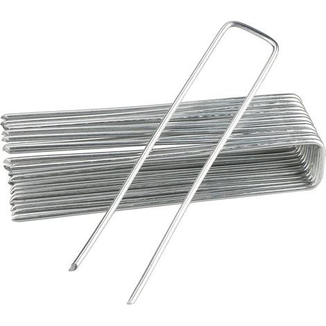 10 pièce 15X4CM piquets Sardines de Fixation en métal agrafes paillage en Forme de U Jardinage Clous en Tissu de Mauvaises Herbes Clous de Tente pour la Fixation de Tissu (1/5)