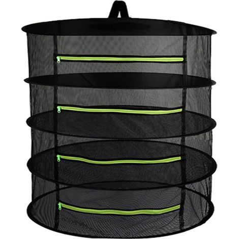 Panier suspendu 4 couches avec fermeture éclair, sac de séchage pliable 800 mm, rangement maison et salle de bain (1/5)