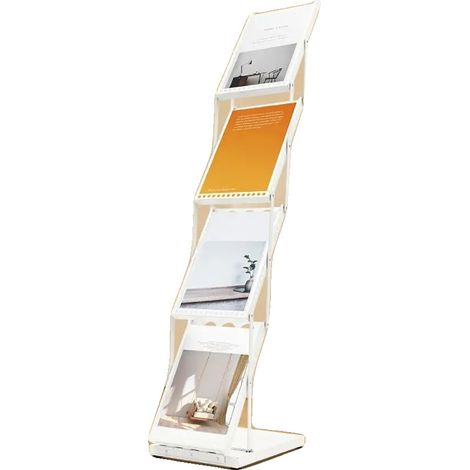 Zeitschriftenständer, Hochwertiges Eisen, Faltbares Design, A4-Kompatibilität, 52 cm Höhe, 4-lagige Kapazität (1/5)