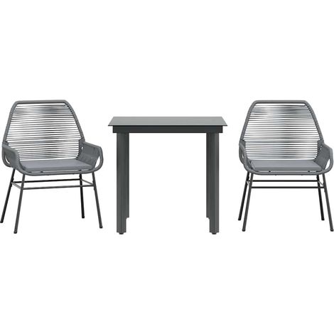 Maison Exclusive - Set da Pranzo da Giardino 3 pz con Cuscini in Polyrattan Vetro (1/5)