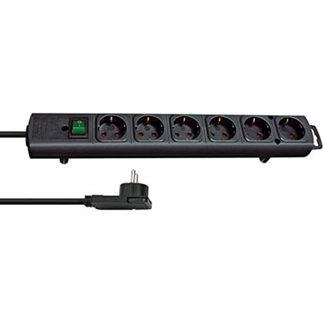 Brennenstuhl 1153300100 Comfort-Line Plus Ciabatta Elettrica 6 prese 2 m 3500 W interruttore illuminato colore Nero