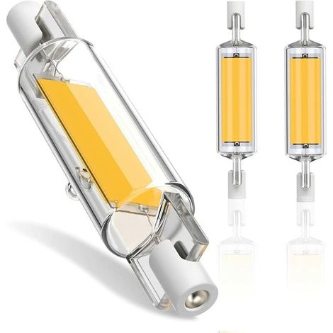 Lot de 2 ampoules LED R7S dimmables de 78 mm - 10 W - Blanc chaud 3000 K - 1000 lm - 220-240 V CA (1/5)