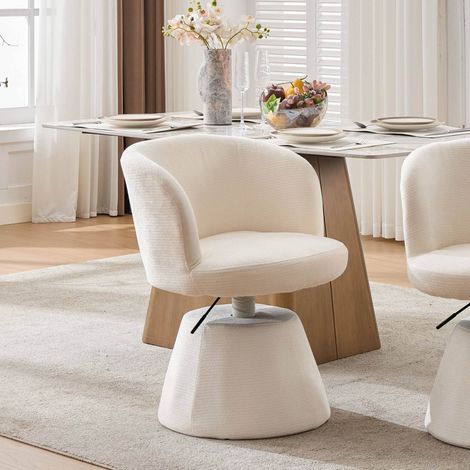 Barhocker drehbar höhenverstellbar Chenille Beige OKMYHOME (1/5)