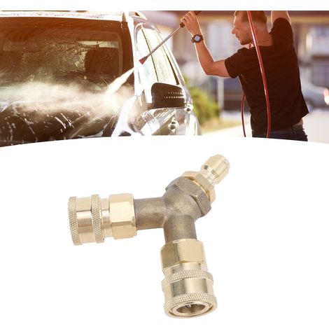 [Hochdruckarmaturen] Bronze-Verteiler-T-Stück für Autowaschanlagen - 3/8"-Schnellverbinder mit Y-Design (285 g) (1/5)