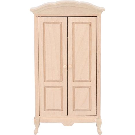 Armoire Miniature 1/12 pour Maison de Poupée, Placard à Deux Portes avec Étagères, Accessoire Meuble Décoratif (1/5)