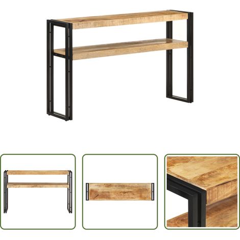 Mangoholz -  Konsolentisch 120x30x75 cm Raues Mangoholz (1/5)