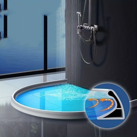Water stop strip - Bathroom stop strip - Shower stop strip - Floor stop strip - 3 cm x 4 cm x 2 m - White (1/5)
