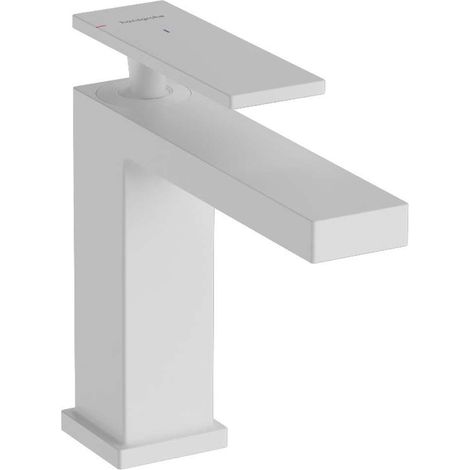 Hansgrohe Tecturis E - Grifo de lavabo, con desagüe, CoolStart, EcoSmart, blanco mate 73018700 (1/2)