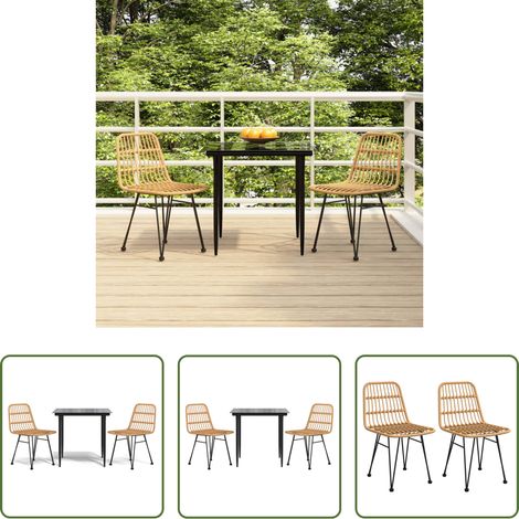 Salle à manger de jardin - Ensemble à manger de jardin 3 pcs Résine tressée (1/5)