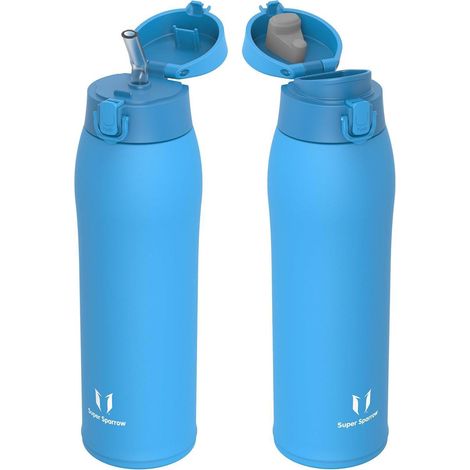 Trinkflasche Edelstahl Thermosflasche BPAfrei 950 ml M- Himmelblau (1/5)