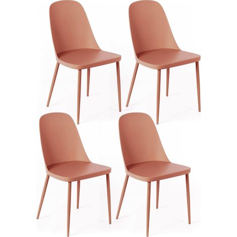 Set 4 Sedie 46x55xH80 cm in Polipropilene Tamara Ruggine (1/5)