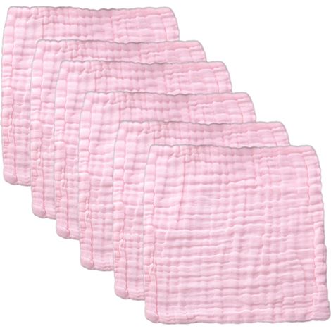 Face Towel - 100% Cotton - Soft Absorbent for Newborns Babies and Adults - Multipurpose Burp Cloth Hand Towel - Pack of 6 (1/5)