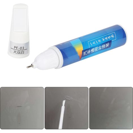 Stylo de retouche peinture universel professionnel pour carrosserie, correcteur de rayures de voiture (blanc) (1/5)
