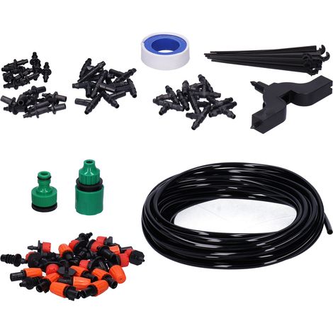 85 Pièces Système d'Irrigation Jardin avec Pulvérisateur Brumisateur, Kit Goutte-à-Goutte, Tuyau 10m et Raccord en T