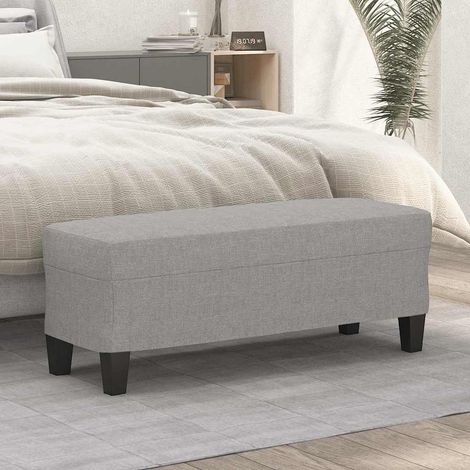 vidaXL Banc Gris clair 100x35x41 cm Tissu (1/5)
