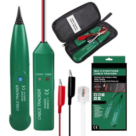 Cable Tracker, MS6812 Electric Cable Detector, Portable Cable Tracker, Telephone Cable Tester for Phone, Cable Tracker, Line Finder (1/5)