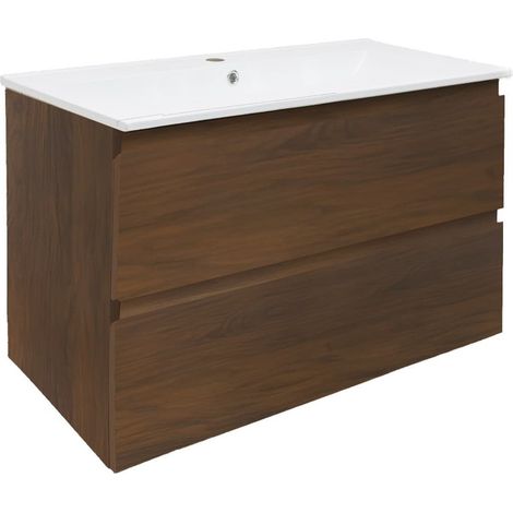 Ensemble meuble avec vasque - SAT - B-Way - 99x50x45 - noyer