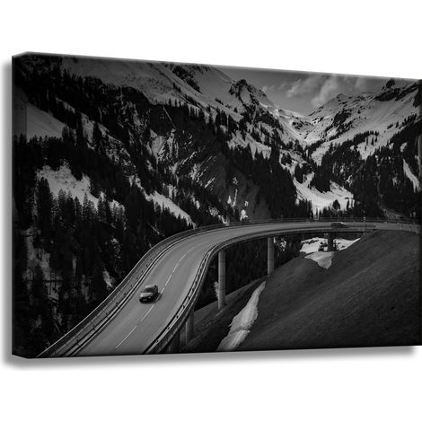 Leinwanddruck Naturstraße durch die Berge 60x40 cm