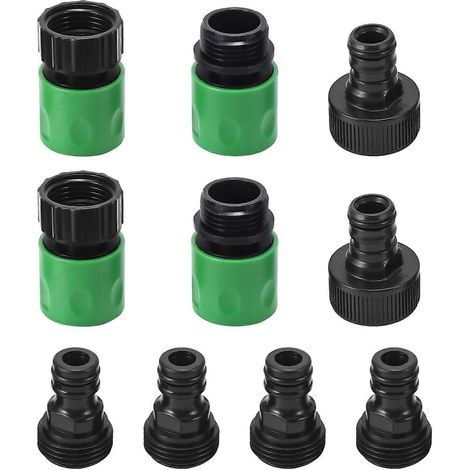 Raccords rapides pour tuyau d'arrosage, connecteurs en plastique mâles et femelles 3/4 pouce GHT, lot de 10 (1/5)