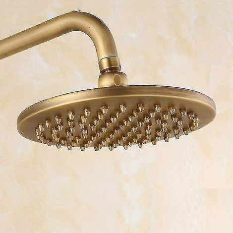 Grande pomme de douche de pluie ronde en cuivre: 20x20cm, pommeau de douche de salle de bain en laiton, finition or (8 pouces) (1/5)