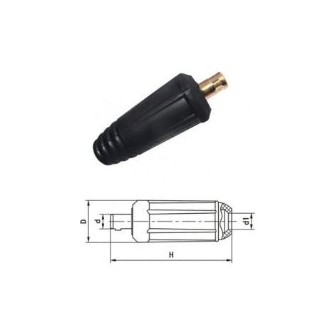 Conector Aereo Macho 10-25 para Cable Soldar Manguera Soldadura 160-200A (1/2)